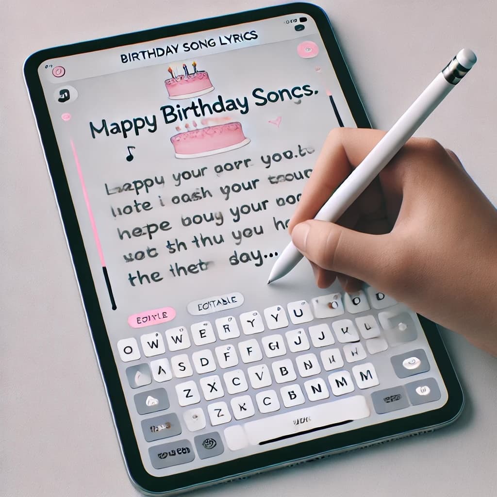 Picture of writing lyrics for a birthdaysong ai